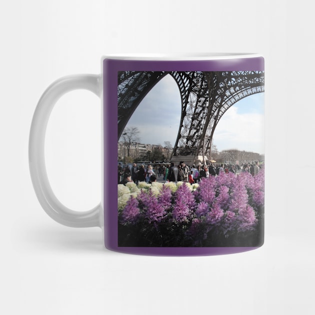 Paris Eiffel Tower Base with Flowers by BlackBeret